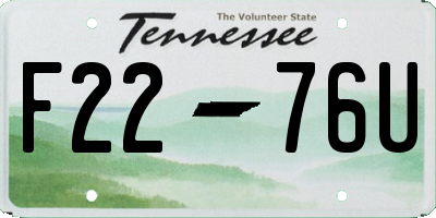 TN license plate F2276U