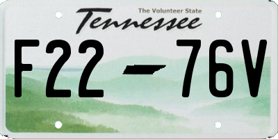 TN license plate F2276V