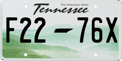 TN license plate F2276X