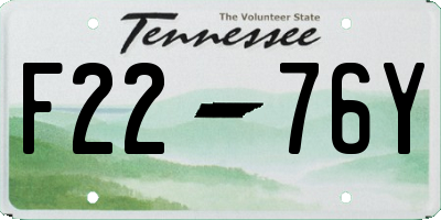 TN license plate F2276Y