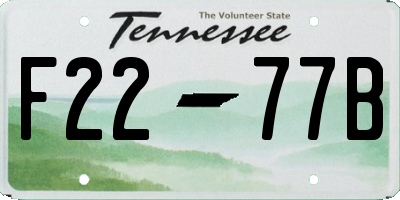 TN license plate F2277B