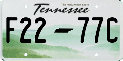 TN license plate F2277C