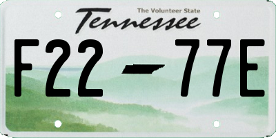TN license plate F2277E