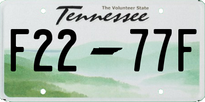TN license plate F2277F
