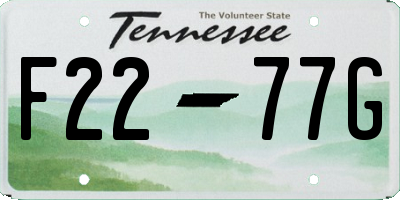 TN license plate F2277G