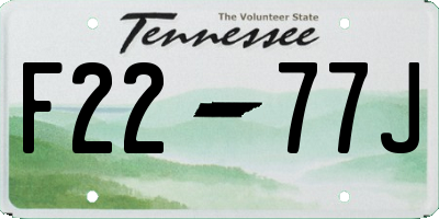 TN license plate F2277J
