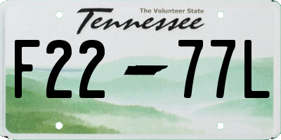 TN license plate F2277L