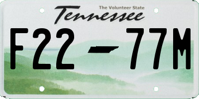 TN license plate F2277M