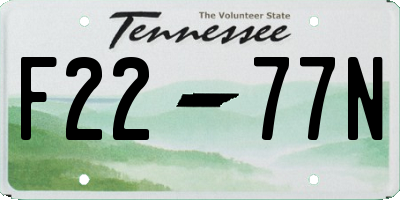 TN license plate F2277N