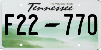 TN license plate F2277O