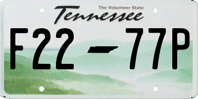 TN license plate F2277P