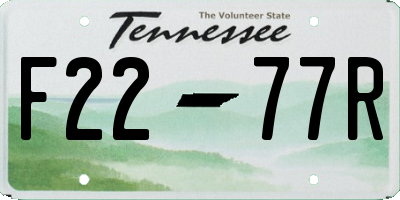 TN license plate F2277R
