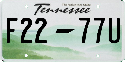 TN license plate F2277U