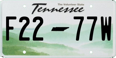 TN license plate F2277W