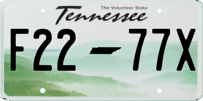 TN license plate F2277X