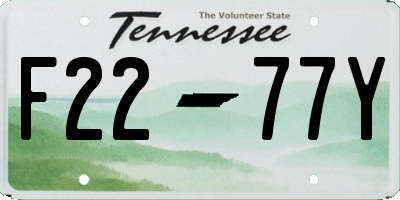 TN license plate F2277Y