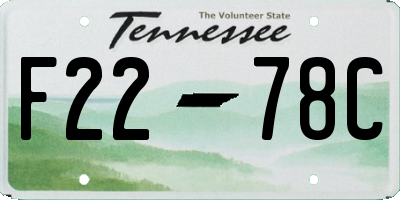 TN license plate F2278C