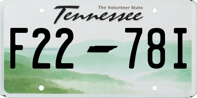 TN license plate F2278I