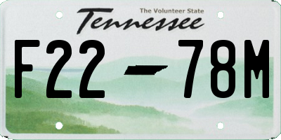 TN license plate F2278M