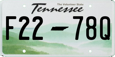 TN license plate F2278Q
