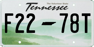TN license plate F2278T