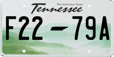 TN license plate F2279A