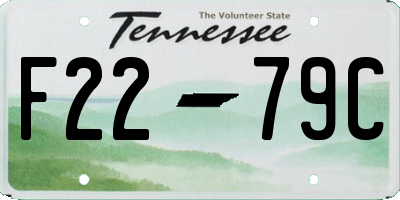 TN license plate F2279C
