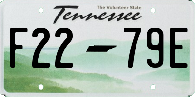 TN license plate F2279E