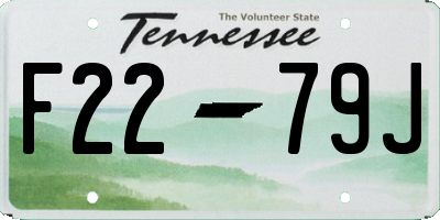 TN license plate F2279J