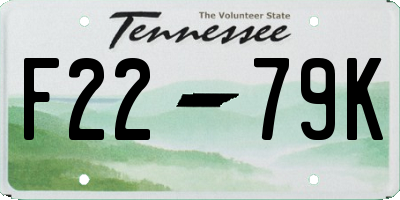 TN license plate F2279K