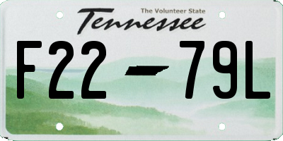 TN license plate F2279L