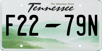 TN license plate F2279N