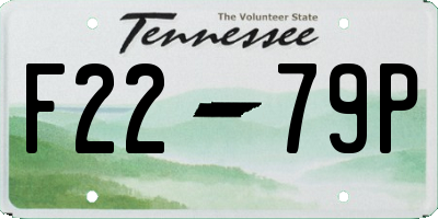 TN license plate F2279P