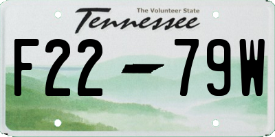TN license plate F2279W