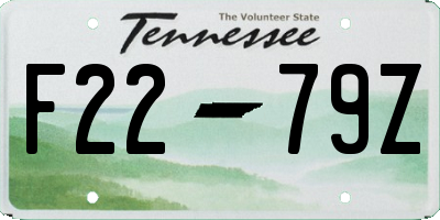 TN license plate F2279Z