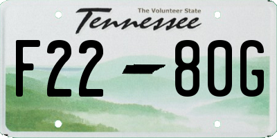 TN license plate F2280G