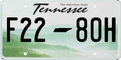 TN license plate F2280H