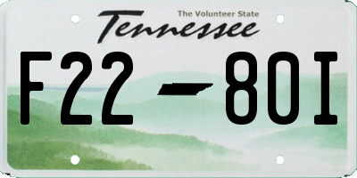 TN license plate F2280I