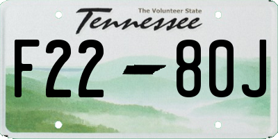 TN license plate F2280J