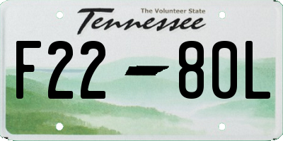 TN license plate F2280L