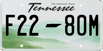 TN license plate F2280M