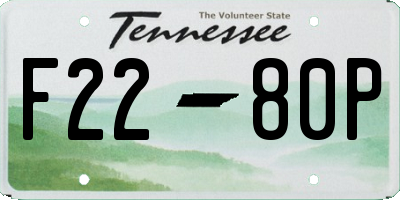 TN license plate F2280P