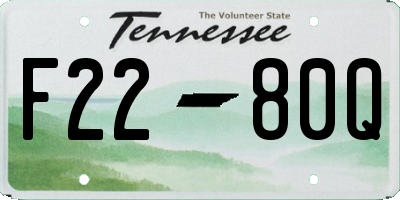 TN license plate F2280Q
