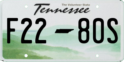 TN license plate F2280S