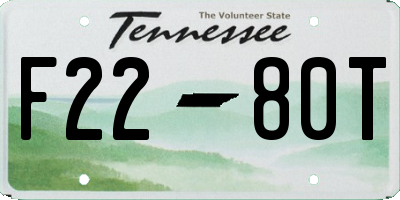 TN license plate F2280T