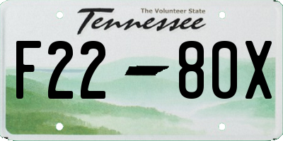 TN license plate F2280X