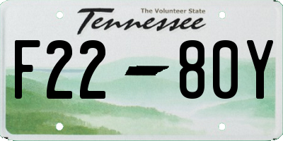 TN license plate F2280Y