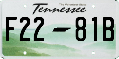 TN license plate F2281B