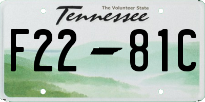 TN license plate F2281C
