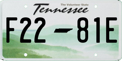 TN license plate F2281E